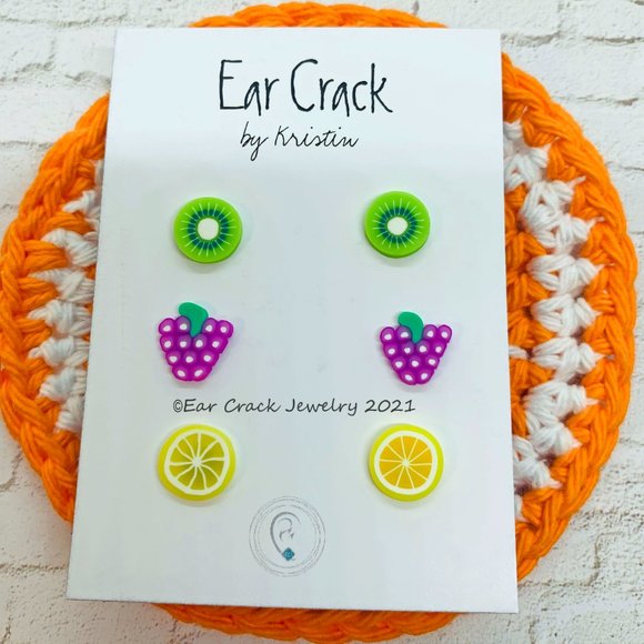 Hand Crafted- 10 mm mini fruit stud earrings - Picture 6 of 6